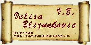 Veliša Bliznaković vizit kartica